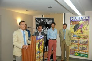 Presentación del destino Huelva y el cartel de Colombinas en Badajoz.