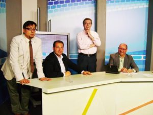 Javier Berrio, David Toscano, Fernando Infante y Rafael Unquiles, en un programa de La Lupa de Canal Luz TV.