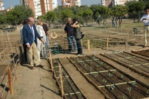 Visita del alcalde a los huertos.