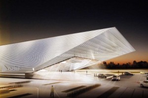 Maqueta de la futura estación del AVE en Huelva.