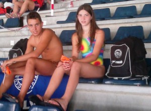 Marta Acebedo y Pablo Vázquez, del Club Natación Huelva.