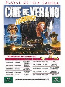 Cartel de Cine de Verano en las playas de Ayamonte.