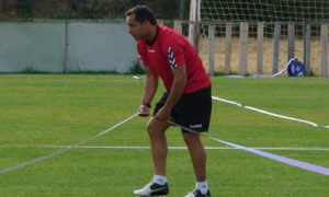 Sergi Barjuan, técnico del Recreativo, en un entrenamiento.