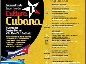 Detalle de cartel anunciador de la Semana Cultural Cubana.