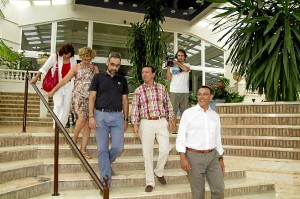 Visita de Caraballo y el alcalde de Ayamonte al hotel Melia.