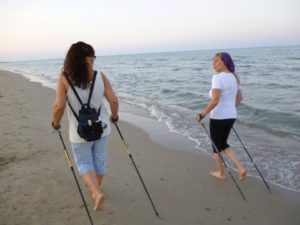 Nordic Walking en la playa.