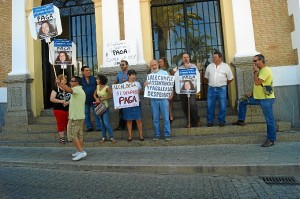 Protesta de los despedidos en Valverde.