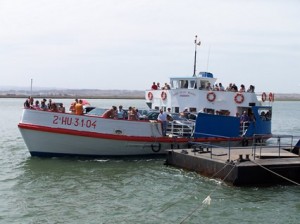 Transporte fluvial en el Guadiana.