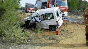 Estado en el que quedó uno de los vehículos involucrados en el accidente.