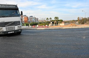 Obras en la rotonda.