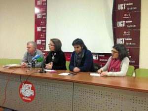 Rueda de prensa en la sede de UGT.