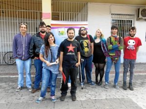 Ana Delgado y Carlos Esteban Castejon con juventud IU Huelva