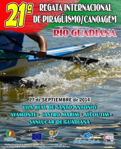 Cartel de la Regata Internacional de Piragüismo del Guadiana.