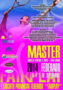 Cartel del Torneo Master de tenis de El Portil.