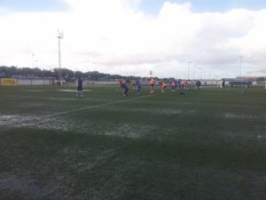 Entrenamiento de la primera plantilla del Recreativo de Huelva en la Ciudad Deportiva.