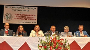 La Presidenta de la Mancomunidad clausurando las Jornadas