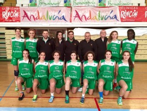 Andrea Alcántara y Ainhoa Lacorzana con la Selección Española cadete.