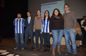 Primera directiva del Recreativo Supporters Trust con su presidenta Irene Núñez.