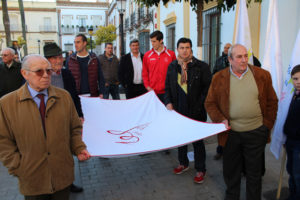 Izado de la bandera del Centenario de La Palma CF.