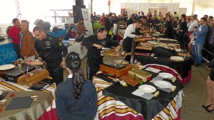 Los cortadores en plena faena