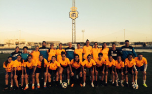 Fundación Cajasol Sporting entrenando en la Ciudad Deportiva del Recreativo de Huelva.