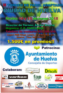 Cartel del II Torneo de Pádel Adaptado 'Ciudad de Huelva'.