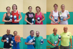 Campeones del torneo provincial de pádel de veteranos en Ayamonte.