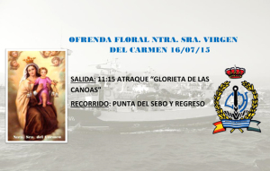 Ofrenda floral a la Virgen del Carmen del Real Club Marítimo de Huelva.