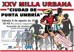 Cartel de la Milla Urbana de Punta Umbría.