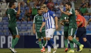 Edu Moya en el pasado Trofeo Colombino ante el Betis