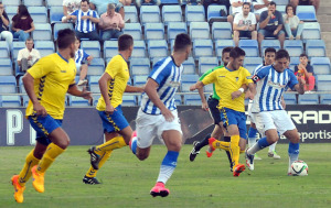 Jesús Vázquez y Rubén Mesa ante el Cádiz. (Espínola)