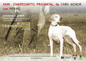 Cartel del Campeonato de Caza Menor con perro.