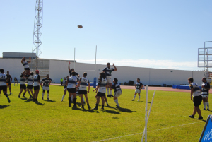 Partido de rugby entre el Bifesa Tartessos y el Ciencias B de Sevilla.