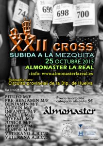 Cartel del Cross Almonaster 'Subida a la Mezquita'.