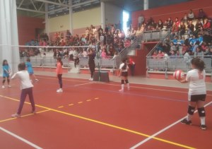 Concentración de minivoley en Lucena del Puerto.