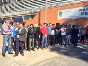 Paro de los trabajadores y plantilla del Recreativo de Huelva.