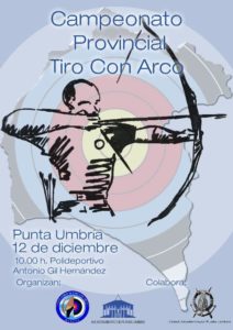 Cartel del torneo de tiro con arco en Punta Umbría.