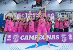 Jugadoras del CB Conquero, campeonas de la Copa de la Reina.