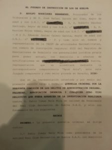 Copia de la denuncia del Trust contra Pablo Comas