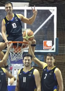 Julián Horacio López, Fulgencio Casanova y Antonio Martínez, jugadores del CDB Enrique Benítez.