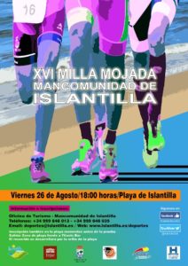 Cartel de la XVI Milla Mojada en Islantilla.