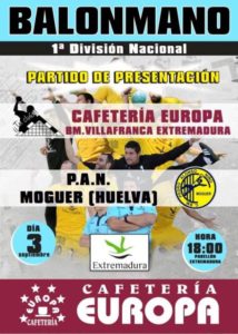 Cartel del partido amistoso Villafranca-PAN Moguer.