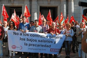 protesta UGT y CCOO por un trabajo decente