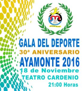 Cartel de la XXX Gala del Deporte en Ayamonte.