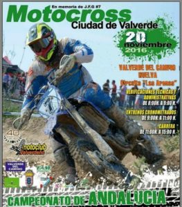 Cartel del Torneo de Motocross en Valverde del Camino.