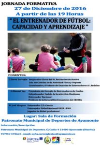 Cartel del curso de entrenador en Ayamonte.