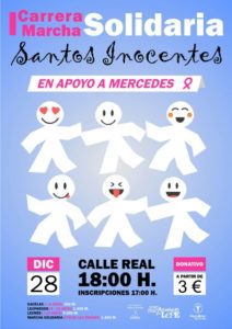 Cartel de la I Carrera de los Santos Inocentes en Lepe.