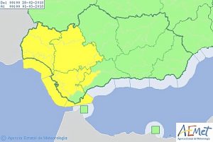 Mapa avisos de la Aemet para el miércoles 28 de febrero.