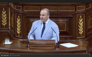 Julio Diaz en el Congreso de los Diputados defendiendo el trasvase de agua al Condado