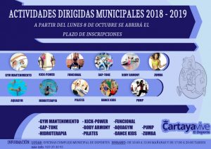 cartel ACTIVIDADES DIRIGIDAS deportivas 2018 2019 W